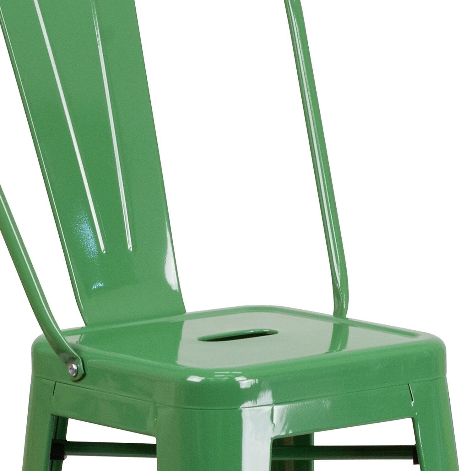 image:imageFlash Furniture Commercial Grade 30 High Black Metal IndoorOutdoor Barstool with Removable BackGreen