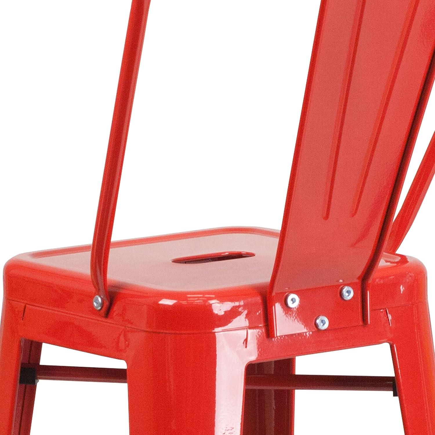 image:imageFlash Furniture Commercial Grade 30 High Black Metal IndoorOutdoor Barstool with Removable BackRed