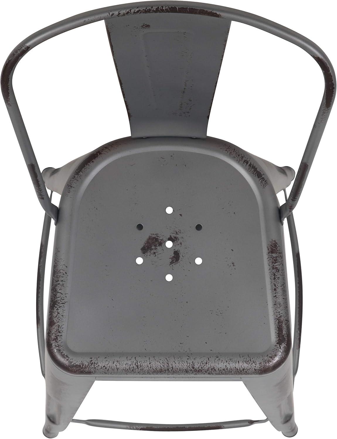 image:imageFlash Furniture Commercial Grade 30 High Black Metal IndoorOutdoor Barstool with Removable BackSilver Gray