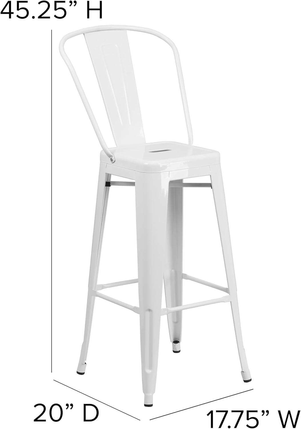 image:imageFlash Furniture Commercial Grade 30 High Black Metal IndoorOutdoor Barstool with Removable BackWhite