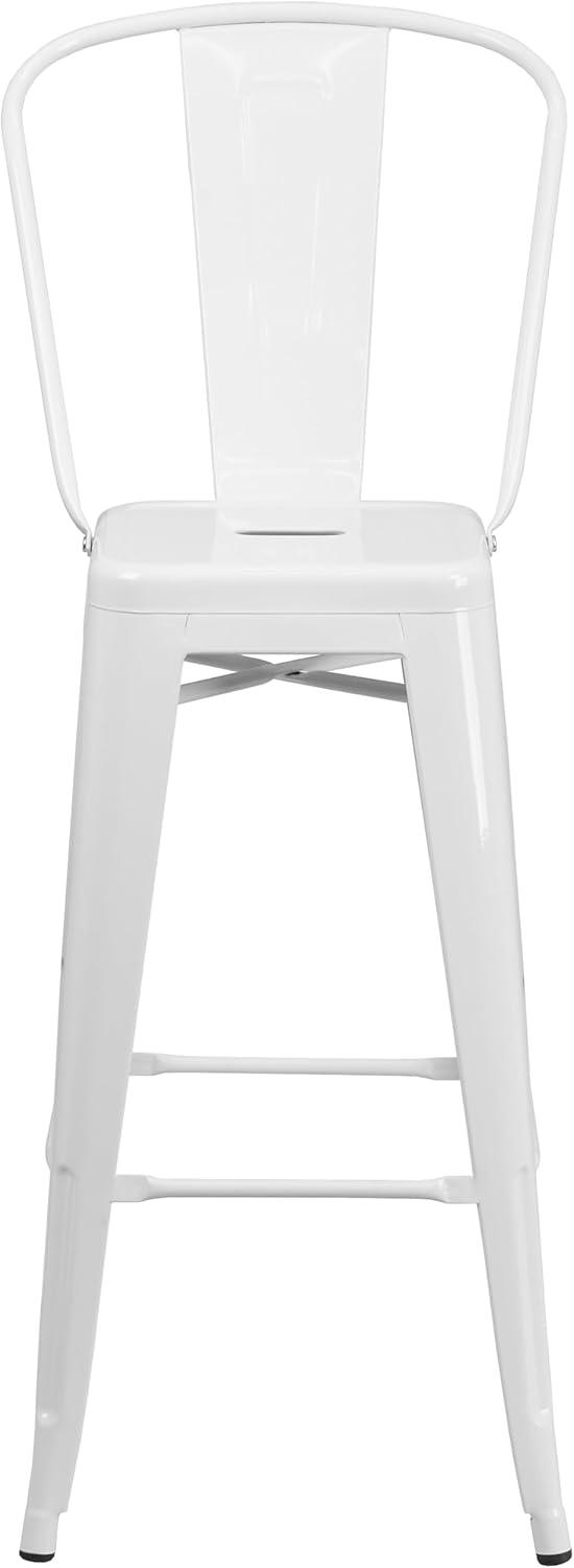 image:imageFlash Furniture Commercial Grade 30 High Black Metal IndoorOutdoor Barstool with Removable BackWhite