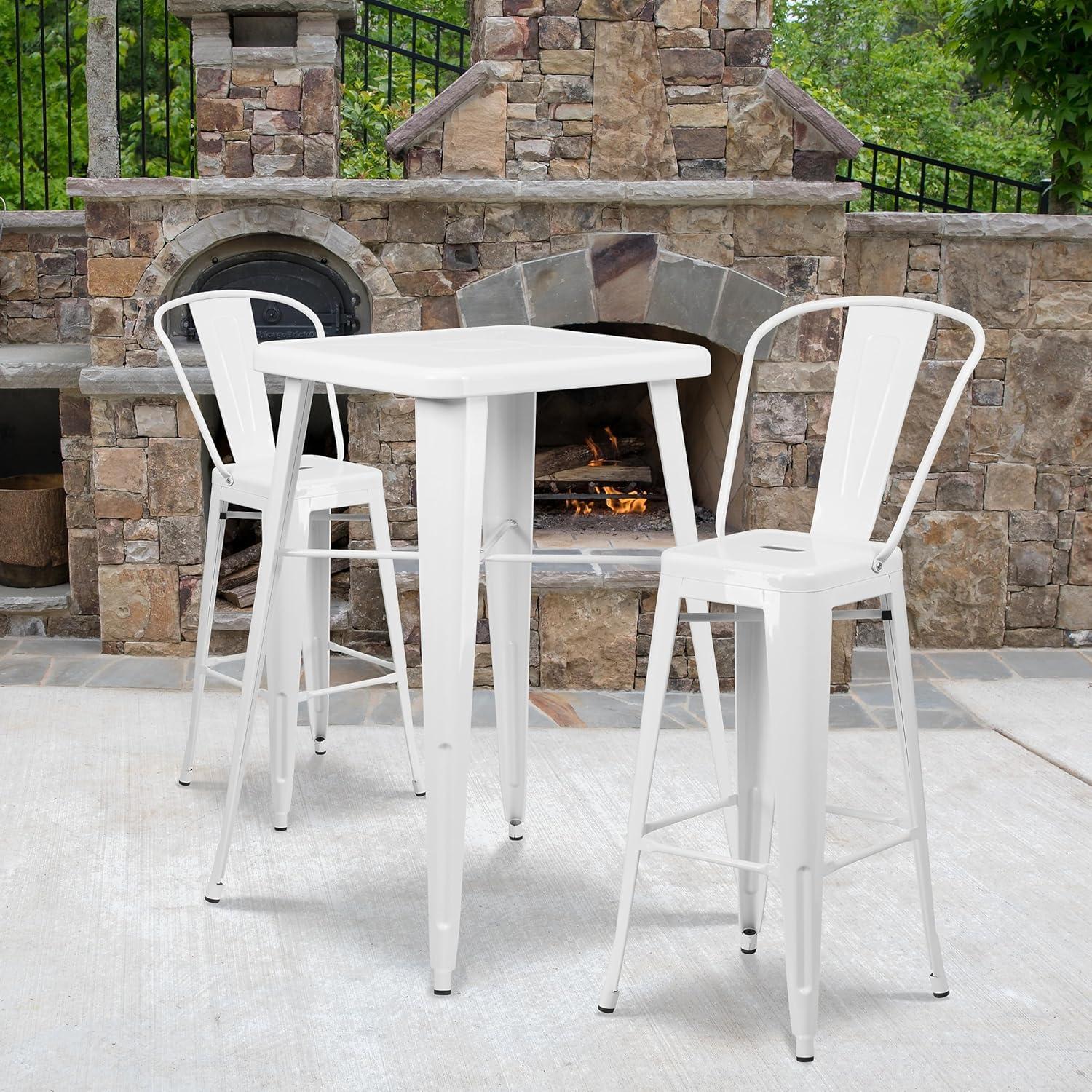 image:imageFlash Furniture Commercial Grade 30 High Black Metal IndoorOutdoor Barstool with Removable BackWhite