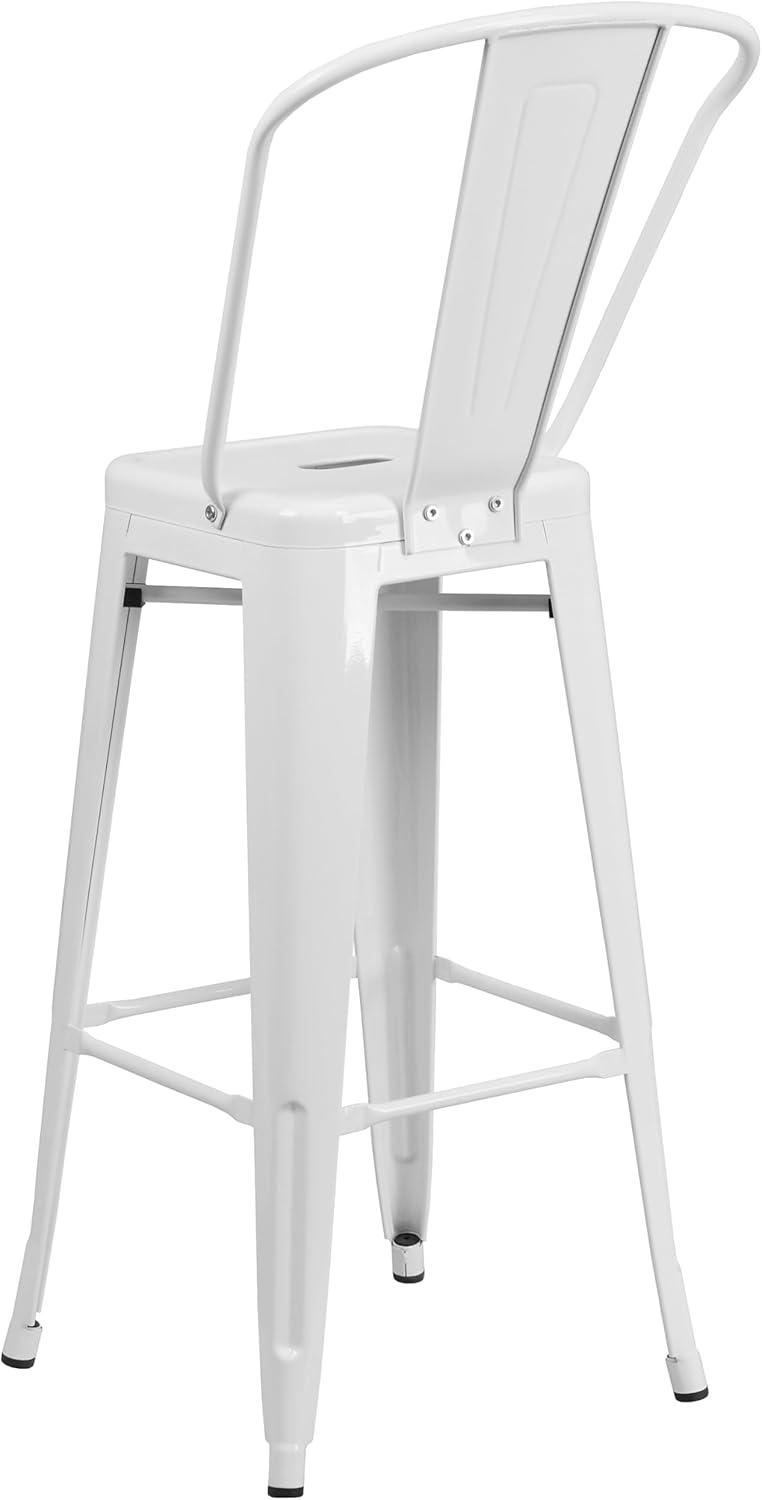 image:imageFlash Furniture Commercial Grade 30 High Black Metal IndoorOutdoor Barstool with Removable BackWhite