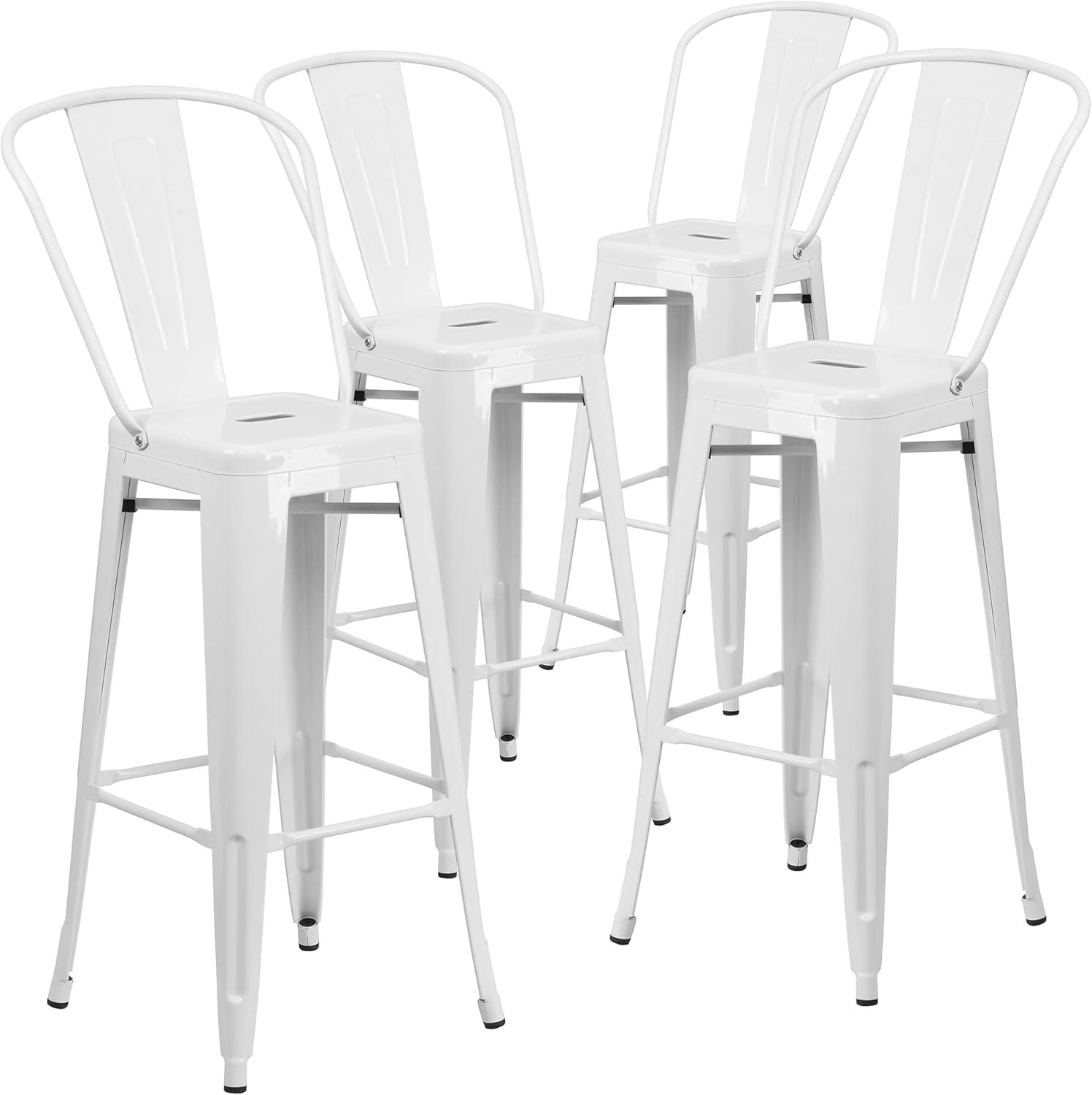 image:imageFlash Furniture Commercial Grade 30 High Black Metal IndoorOutdoor Barstool with Removable BackWhite
