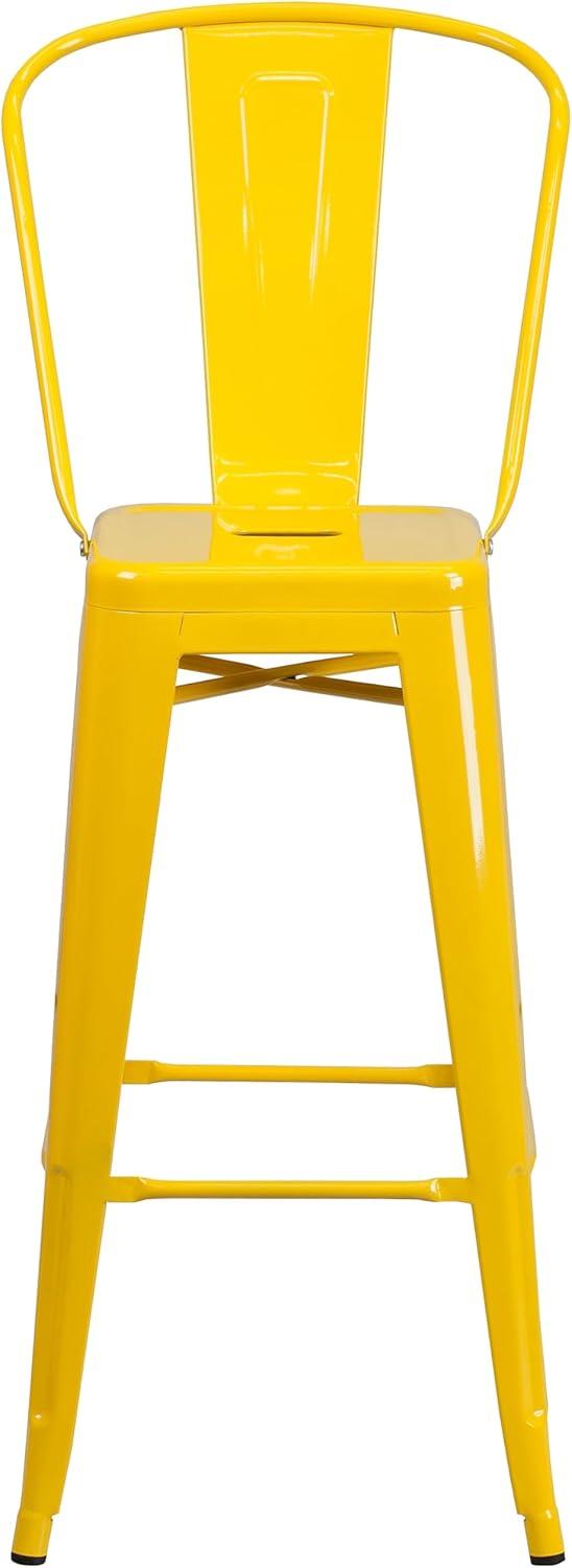 image:imageFlash Furniture Commercial Grade 30 High Black Metal IndoorOutdoor Barstool with Removable BackYellow