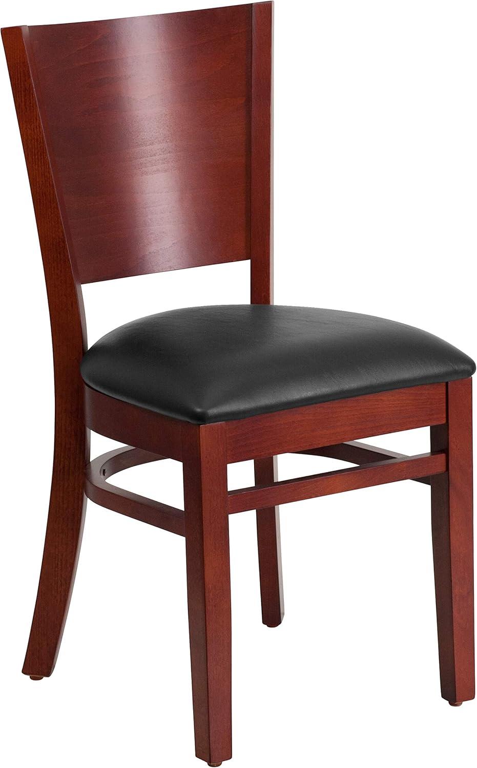 image:imageFlash Furniture Lacey Series Solid Back Walnut Wood Restaurant Chair Burgundy Vinyl SeatBlack Vinyl SeatMahogany Wood Frame