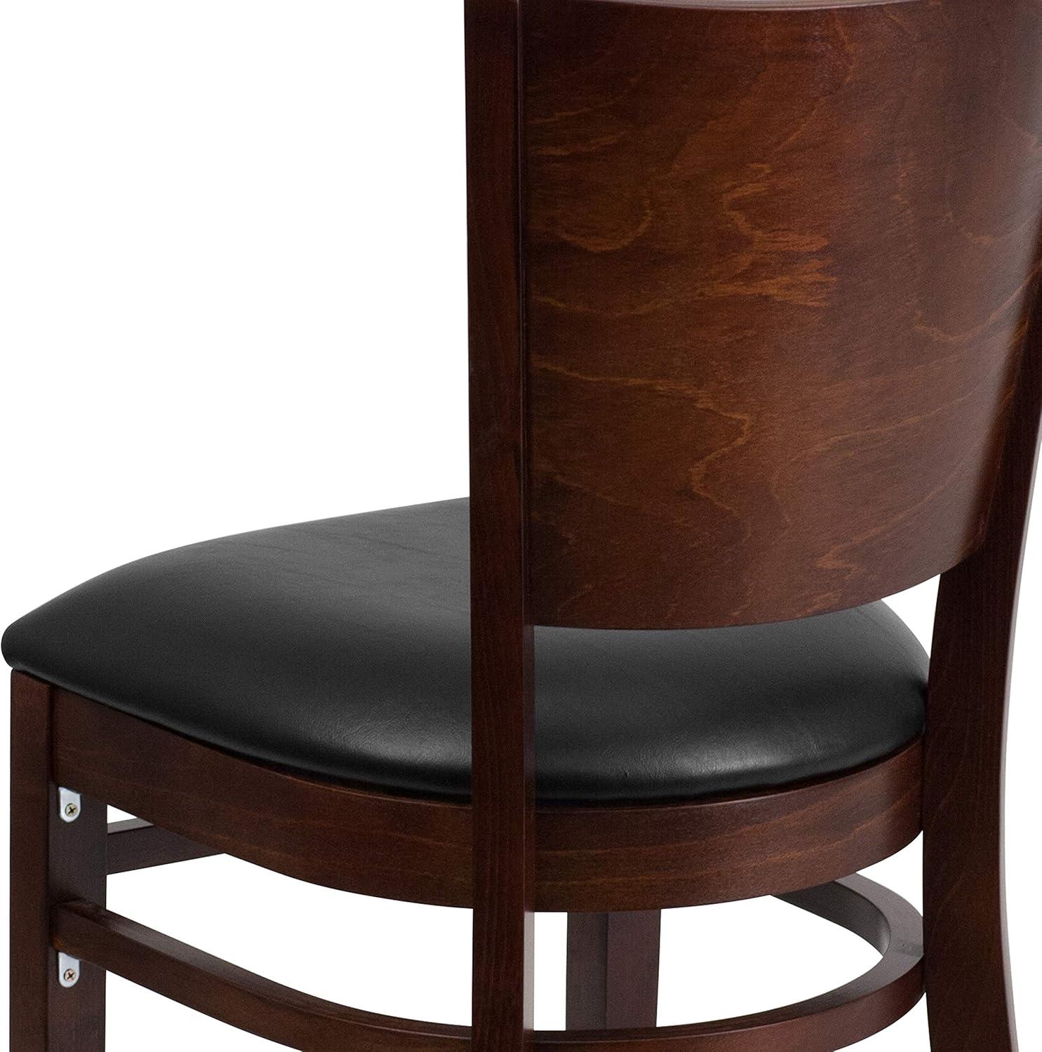 image:imageFlash Furniture Lacey Series Solid Back Walnut Wood Restaurant Chair Burgundy Vinyl SeatBlackWalnut