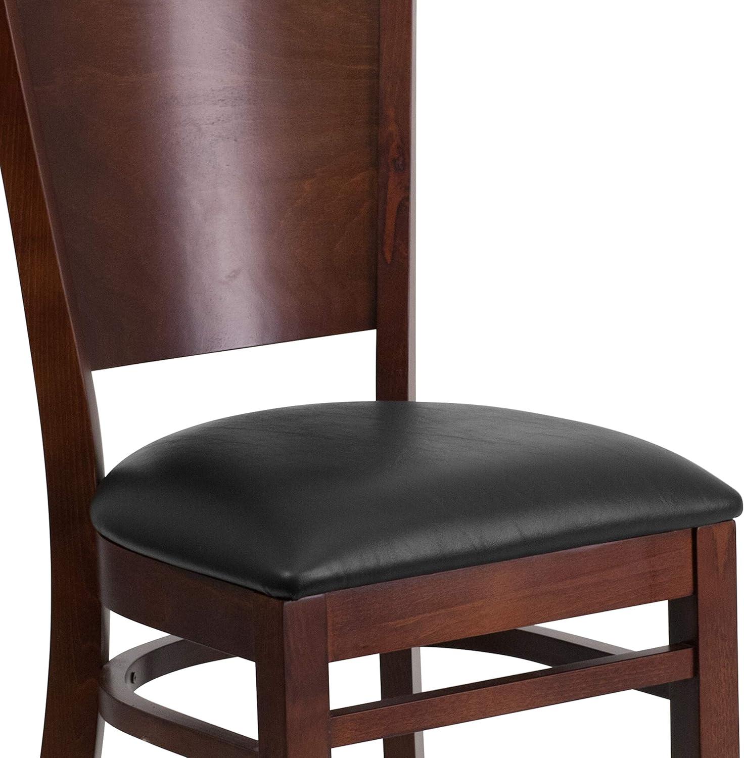 image:imageFlash Furniture Lacey Series Solid Back Walnut Wood Restaurant Chair Burgundy Vinyl SeatBlackWalnut