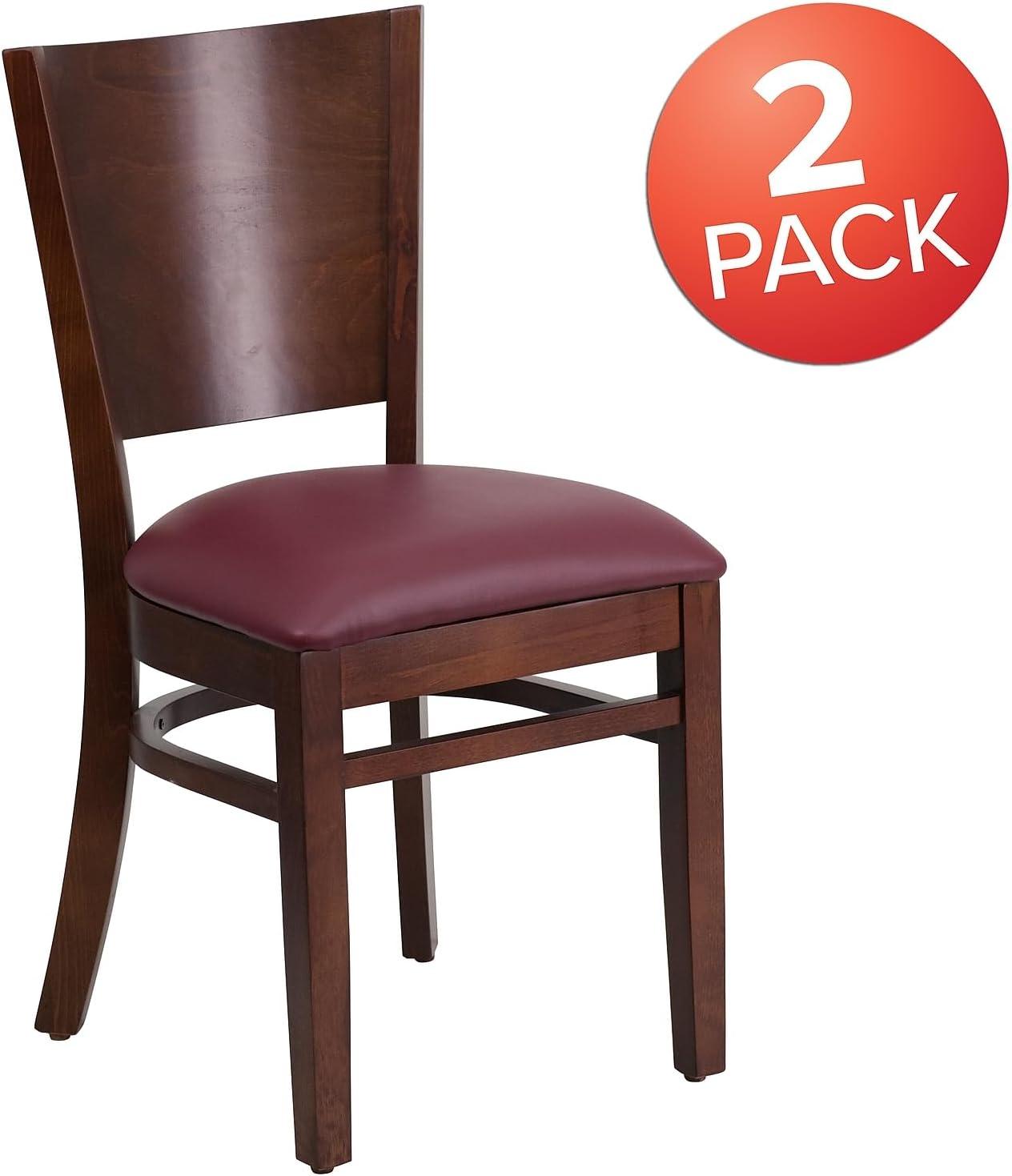 image:imageFlash Furniture Lacey Series Solid Back Walnut Wood Restaurant Chair Burgundy Vinyl SeatBurgundy Vinyl SeatWalnut Wood Frame
