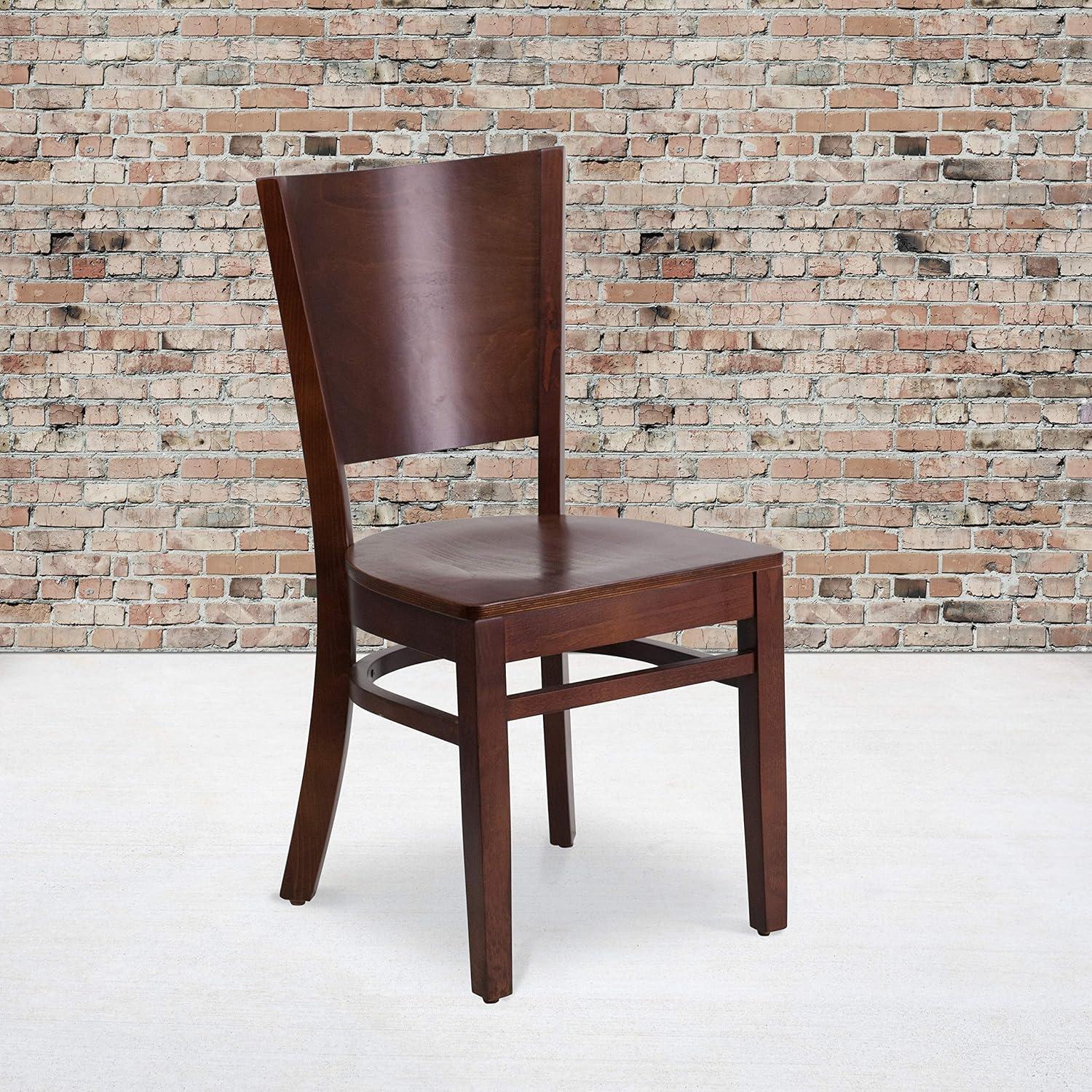 image:imageFlash Furniture Lacey Series Solid Back Walnut Wood Restaurant Chair Burgundy Vinyl SeatWalnut Wood SeatWalnut Wood Frame