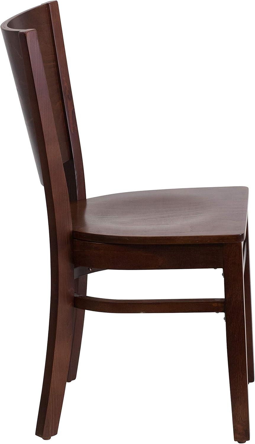image:imageFlash Furniture Lacey Series Solid Back Walnut Wood Restaurant Chair Burgundy Vinyl SeatWalnut Wood SeatWalnut Wood Frame