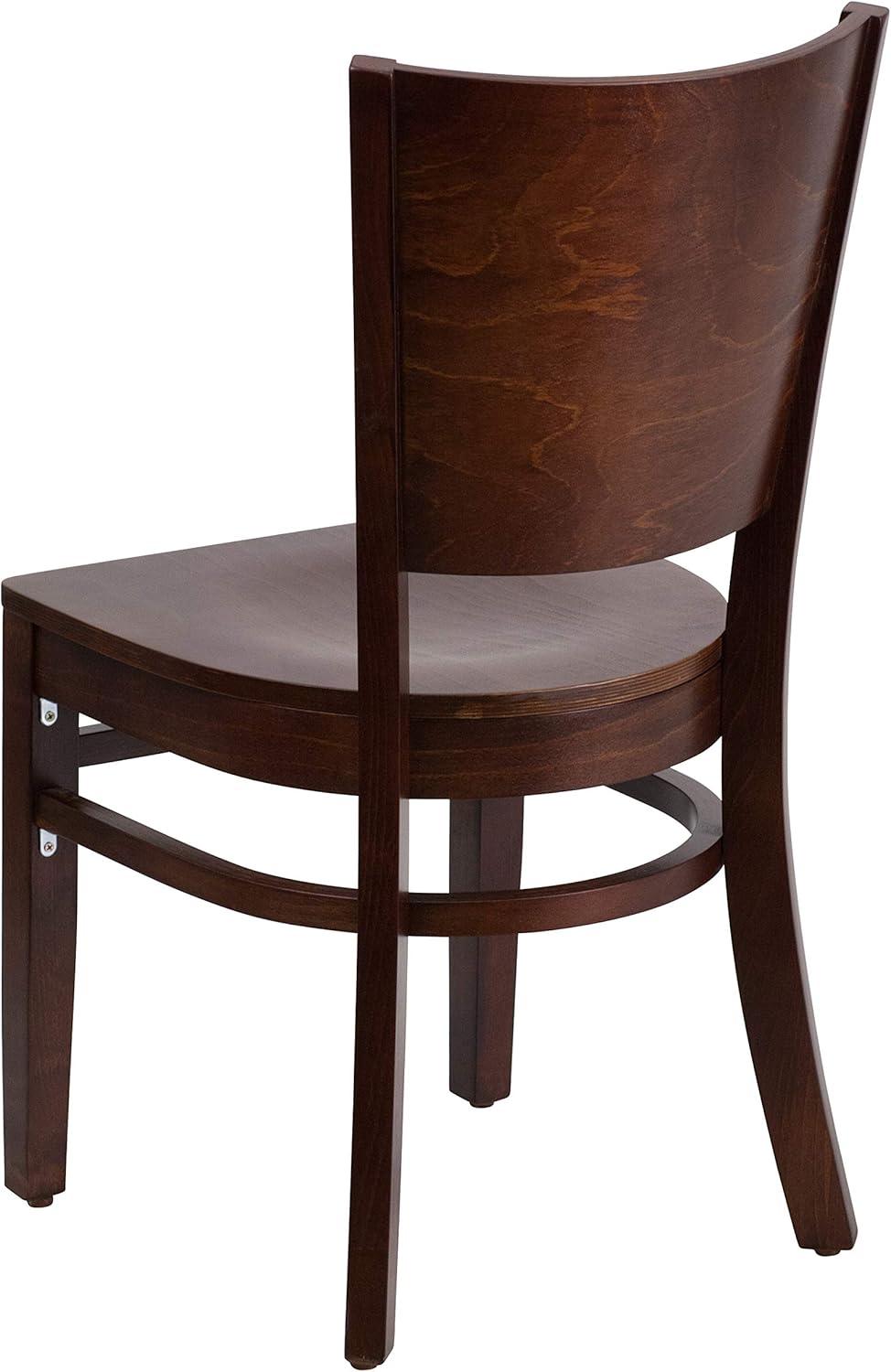 image:imageFlash Furniture Lacey Series Solid Back Walnut Wood Restaurant Chair Burgundy Vinyl SeatWalnut Wood SeatWalnut Wood Frame