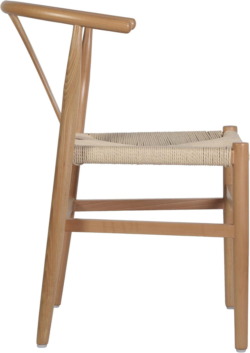image:imageFlash Furniture Logan Commercial Wood Dining Chair YBack Style Stackable Design Solid Wood Frame Kraft Paper Seat Mortise and Tenon OakNaturalOak FrameNatural Seat