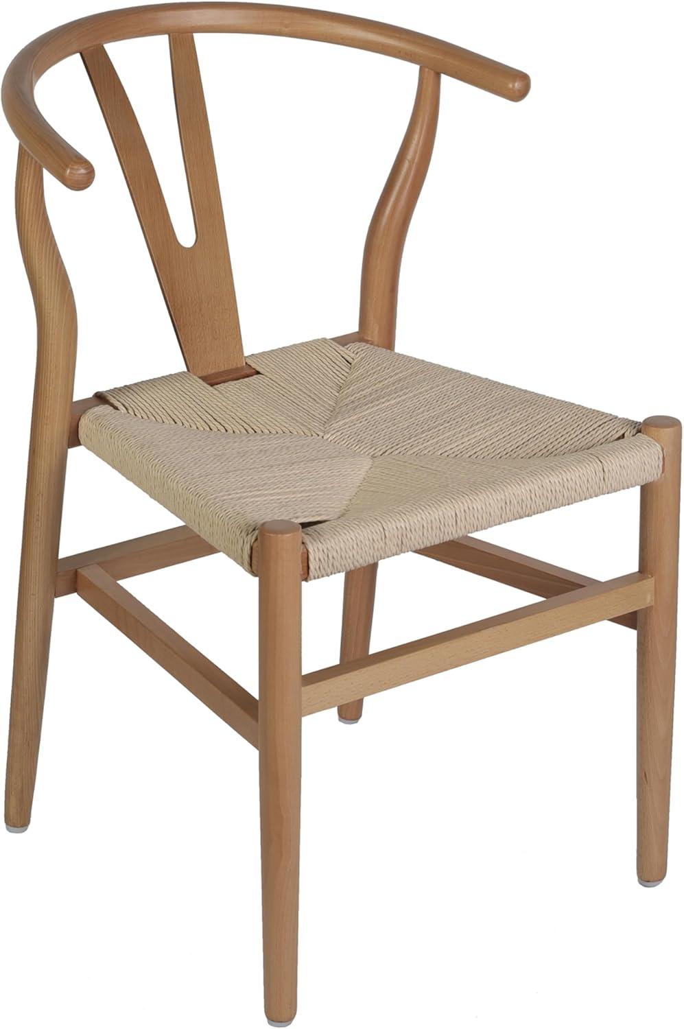 image:imageFlash Furniture Logan Commercial Wood Dining Chair YBack Style Stackable Design Solid Wood Frame Kraft Paper Seat Mortise and Tenon OakNaturalOak FrameNatural Seat