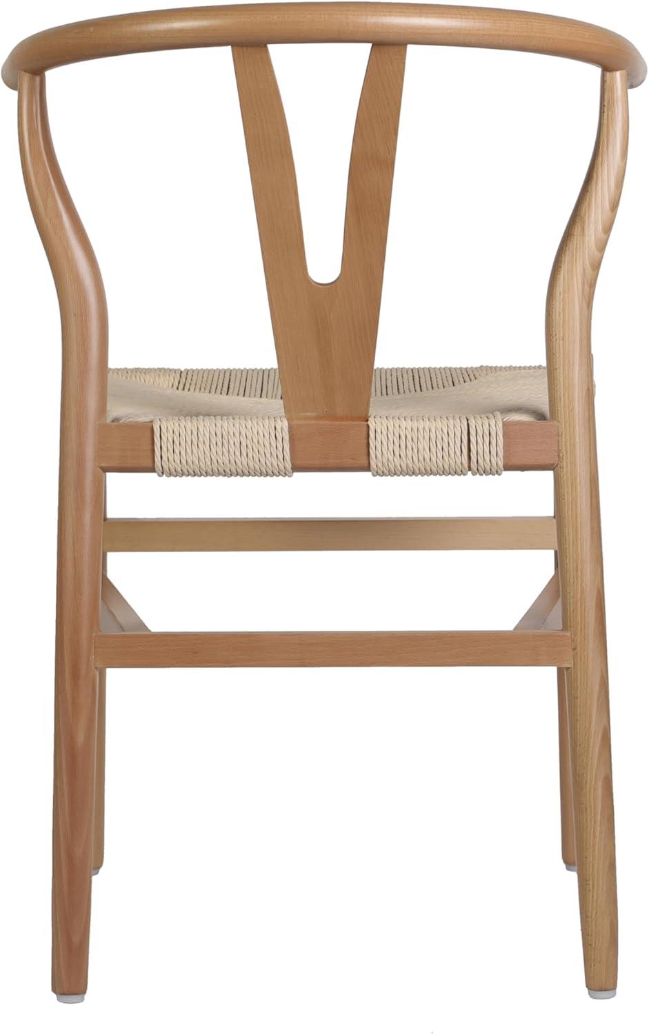 image:imageFlash Furniture Logan Commercial Wood Dining Chair YBack Style Stackable Design Solid Wood Frame Kraft Paper Seat Mortise and Tenon OakNaturalOak FrameNatural Seat
