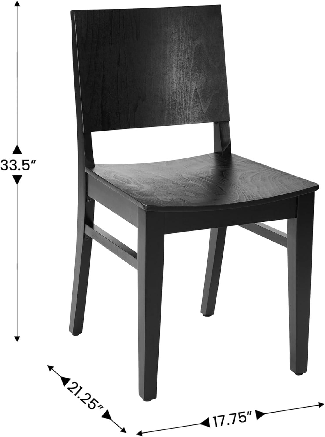 image:imageFlash Furniture Naples Commercial Solid Wood Dining Chair Curved Backrest Sturdy Mortise and Tenon Construction BlackBlack