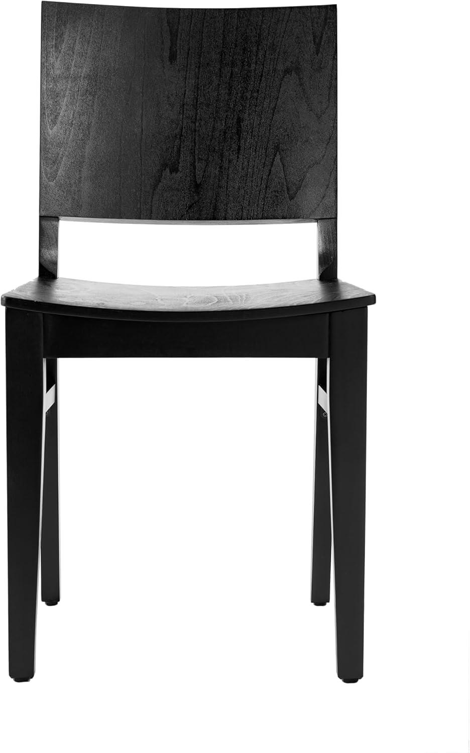 image:imageFlash Furniture Naples Commercial Solid Wood Dining Chair Curved Backrest Sturdy Mortise and Tenon Construction BlackBlack