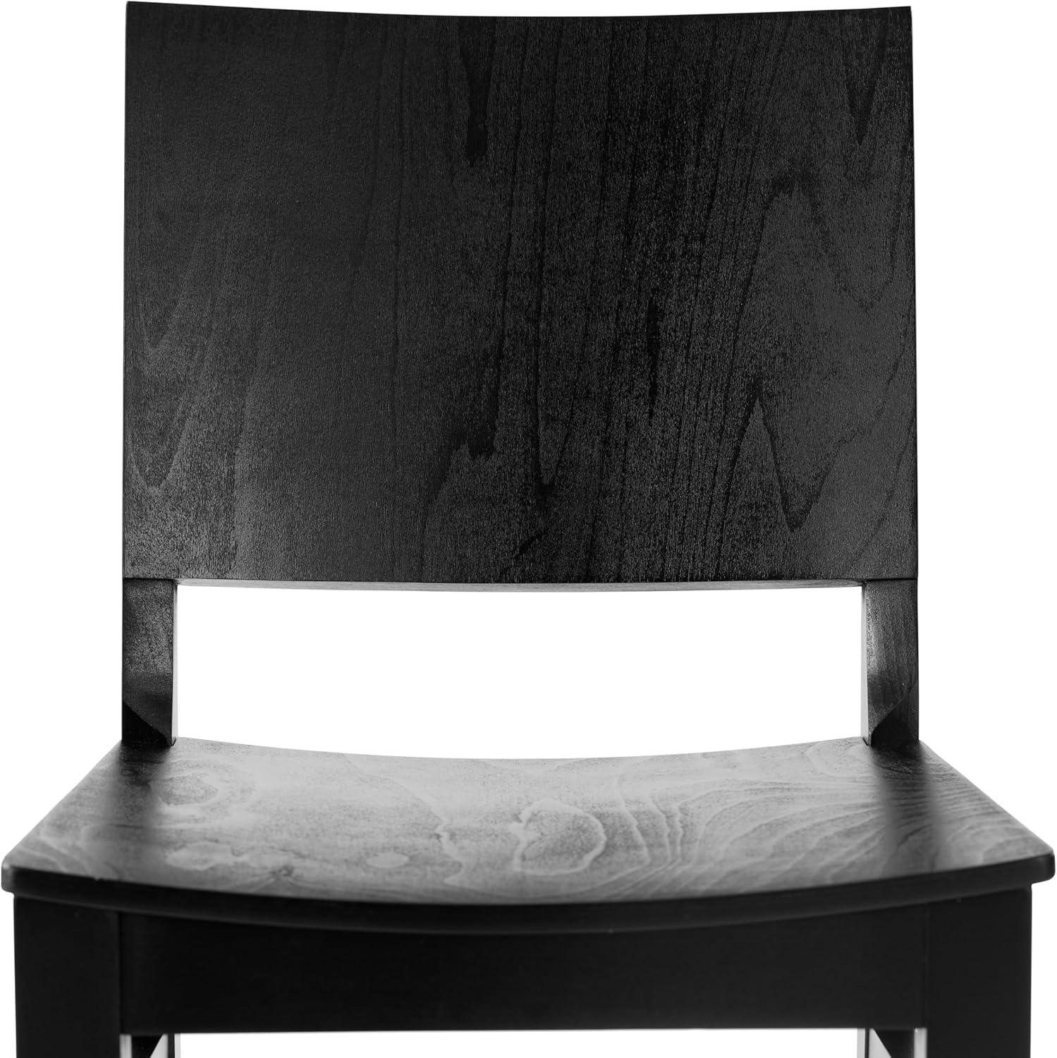 image:imageFlash Furniture Naples Commercial Solid Wood Dining Chair Curved Backrest Sturdy Mortise and Tenon Construction BlackBlack