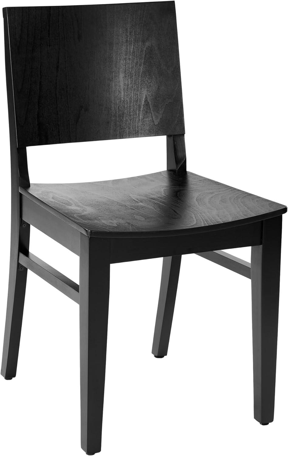 image:imageFlash Furniture Naples Commercial Solid Wood Dining Chair Curved Backrest Sturdy Mortise and Tenon Construction BlackBlack