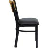 Flash Furniture 2 Pack HERCULES Series Black Slat Back Metal Restaurant Chair – Natural Wood Back & Seat(Natural Wood Back/Black Vinyl Seat/Black Metal Frame)