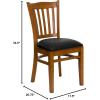 Flash Furniture 4 Pack HERCULES Series Vertical Slat Back Walnut Wood Restaurant Chair – Black Vinyl Seat(Black Vinyl Seat/Cherry Wood Frame)