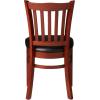 Flash Furniture 4 Pack HERCULES Series Vertical Slat Back Walnut Wood Restaurant Chair – Black Vinyl Seat(Black Vinyl Seat/Walnut Wood Frame)