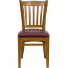 Flash Furniture 4 Pack HERCULES Series Vertical Slat Back Walnut Wood Restaurant Chair – Black Vinyl Seat(Burgundy Vinyl Seat/Cherry Wood Frame)