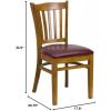 Flash Furniture 4 Pack HERCULES Series Vertical Slat Back Walnut Wood Restaurant Chair – Black Vinyl Seat(Burgundy Vinyl Seat/Cherry Wood Frame)