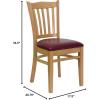 Flash Furniture 4 Pack HERCULES Series Vertical Slat Back Walnut Wood Restaurant Chair – Black Vinyl Seat(Burgundy Vinyl Seat/Natural Wood Frame)