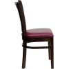 Flash Furniture 4 Pack HERCULES Series Vertical Slat Back Walnut Wood Restaurant Chair – Black Vinyl Seat(Burgundy Vinyl Seat/Walnut Wood Frame)