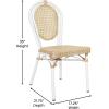 Flash Furniture Cannes Indoor/Outdoor Commercial Thonet Bistro Stack Chair – Natural PE Cane Rattan Back and Seat – Black Metal Frame(Natural/White Frame)