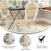 Flash Furniture Cannes Indoor/Outdoor Commercial Thonet Bistro Stack Chair – Natural PE Cane Rattan Back and Seat – Black Metal Frame(Natural/White Frame)