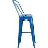 Flash Furniture Commercial Grade 30″ High Black Metal Indoor-Outdoor Barstool with Removable Back(Blue)