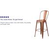 Flash Furniture Commercial Grade 30″ High Black Metal Indoor-Outdoor Barstool with Removable Back(Copper)