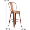 Flash Furniture Commercial Grade 30″ High Black Metal Indoor-Outdoor Barstool with Removable Back(Copper)