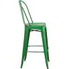 Flash Furniture Commercial Grade 30″ High Black Metal Indoor-Outdoor Barstool with Removable Back(Distressed Green)