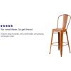 Flash Furniture Commercial Grade 30″ High Black Metal Indoor-Outdoor Barstool with Removable Back(Distressed Orange)