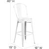 Flash Furniture Commercial Grade 30″ High Black Metal Indoor-Outdoor Barstool with Removable Back(Distressed White)
