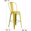 Flash Furniture Commercial Grade 30″ High Black Metal Indoor-Outdoor Barstool with Removable Back(Distressed Yellow)