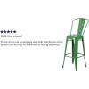 Flash Furniture Commercial Grade 30″ High Black Metal Indoor-Outdoor Barstool with Removable Back(Green)