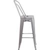 Flash Furniture Commercial Grade 30″ High Black Metal Indoor-Outdoor Barstool with Removable Back(Silver)