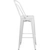 Flash Furniture Commercial Grade 30″ High Black Metal Indoor-Outdoor Barstool with Removable Back(White)