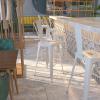 Flash Furniture Commercial Grade 30″ High Black Metal Indoor-Outdoor Barstool with Removable Back(White)