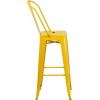 Flash Furniture Commercial Grade 30″ High Black Metal Indoor-Outdoor Barstool with Removable Back(Yellow)