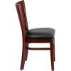 Flash Furniture Lacey Series Solid Back Walnut Wood Restaurant Chair – Burgundy Vinyl Seat(Black Vinyl Seat/Mahogany Wood Frame)