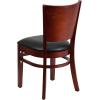 Flash Furniture Lacey Series Solid Back Walnut Wood Restaurant Chair – Burgundy Vinyl Seat(Black Vinyl Seat/Mahogany Wood Frame)