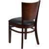 Flash Furniture Lacey Series Solid Back Walnut Wood Restaurant Chair – Burgundy Vinyl Seat(Black Vinyl Seat/Walnut Wood Frame)