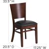 Flash Furniture Lacey Series Solid Back Walnut Wood Restaurant Chair – Burgundy Vinyl Seat(Black/Walnut)
