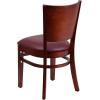 Flash Furniture Lacey Series Solid Back Walnut Wood Restaurant Chair – Burgundy Vinyl Seat(Burgundy Vinyl Seat/Mahogany Wood Frame)