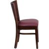 Flash Furniture Lacey Series Solid Back Walnut Wood Restaurant Chair – Burgundy Vinyl Seat(Burgundy Vinyl Seat/Walnut Wood Frame)